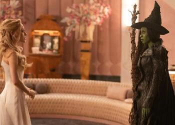 Glinda and Elphaba staring one another down in Wicked: For Good
