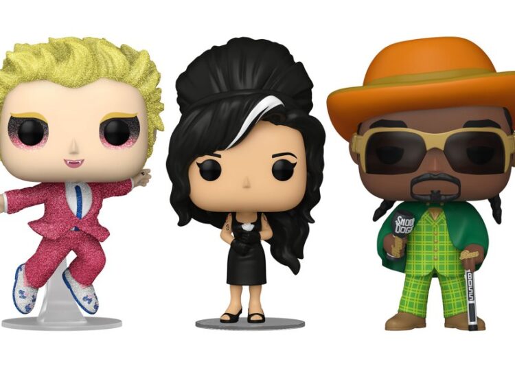 Ed Sheeran, Amy Winehouse and Snoop Dogg Funko Pop figures