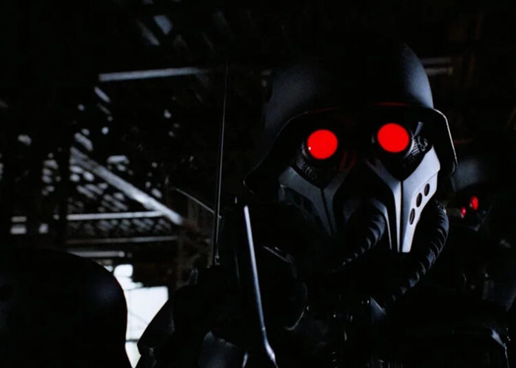 A soldier with the titular goggles in The Red Spectacles.