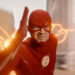 Grant Gustin's Barry Allen running through Central City as The Flash in the series' final scene.