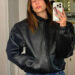 Hailey Bieber/Instagram Hailey Bieber's leather jacket for SKYLRK