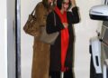 Hailey Bieber and Zo&euml; Kravitz met up at Sushi Park in complementary suede fall coats