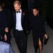 prince harry and meghan markle leaving kris jenner's 70th birthday party at jeff bezos' mansion