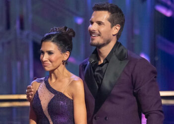 Disney/Eric McCandless Hilaria Baldwin and Gleb Savchenko on 'Dancing with the Stars' season 34