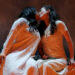 Mikaela Bennett (Richardis), (left) and Nola Richardson (HildegardO) embrace in Sarah Kirkland Snider's "Hildegard."