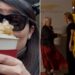 Woman holding cup of creamy hot chocolate on the left and Prince William and Princess Kate on the right