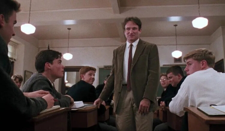 Robin Williams as Mr. Keating in Dead Poets Society