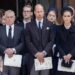Andrew Mountbatten Windsor is pictured with the Prince and Princess of Wales at the Duchess of Kent's funeral in September - William was said to be 'furious' at his uncle's unexpected appearance