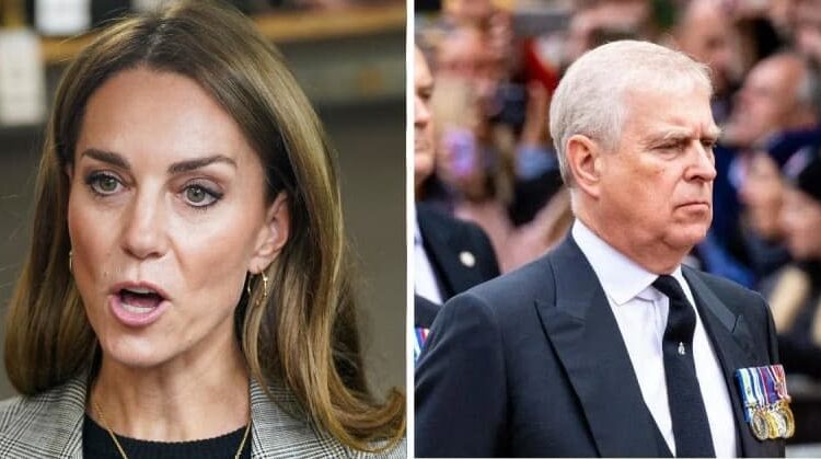 Kate Middleton was 'central' to removal of ex-Prince Andrew's royal titles, a source said. MEGA