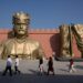 Visitors walk past the set of Bahubali in Ramoji Film City, in Hyderabad, India, Tuesday, Nov. 18, 2025. (AP Photo/Mahesh Kumar A.)