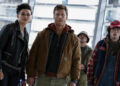 Katy O'Brien, Glen Powell and Martin Herlihy in Running Man.