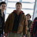 Katy O'Brien, Glen Powell and Martin Herlihy in Running Man.