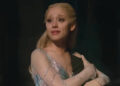 Glinda crying with Elphaba's hat in Wicked: For Good.