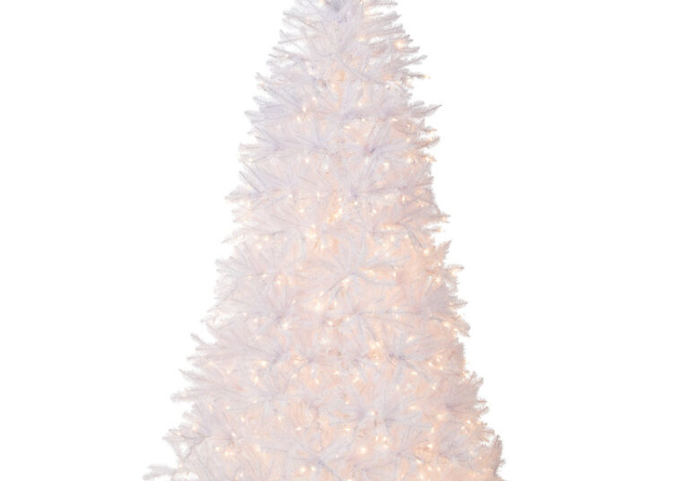 The Holiday Aisle&reg; Dunhill Fir White Tree With Clear Lights &amp; Reviews | Wayfair