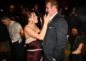 Millie Bobby Brown and David Harbour at the "Stranger Things" Season 5 World Premiere After Party held at the TCL Chinese Theatre on November 06, 2025 in Los Angeles, California.