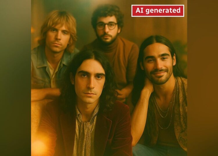 An AI-generated photo of a band.