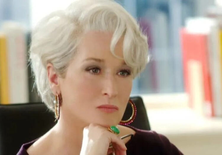 Meryl Streep in The Devil Wears Prada. (credit: Courtesy of Yes/Barry Wetcher)