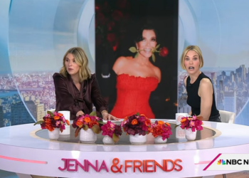 Still from the November 10 installment of TODAY with Jenna & Friends, of Jenna Bush Hager and Leslie Bibb reacting to Kris Jenner's youthful appearance during her 70th birthday party