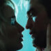 Grace touches Jackson's face leaning in to kiss in