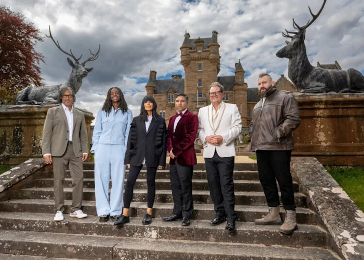 The final five with host Claudia Winkleman (BBC/Studio Lambert)