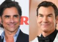 Actors John Stamos, left, and Jerry O'Connell had an unexpectedly rosy reunion at comedian Howie Mandel's 70th birthday gathering.