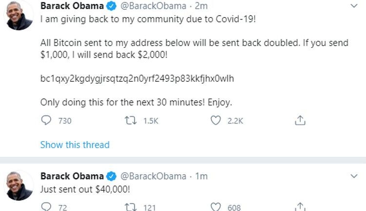 Barack Obama was one of the famous people to have their Twitter account hacked