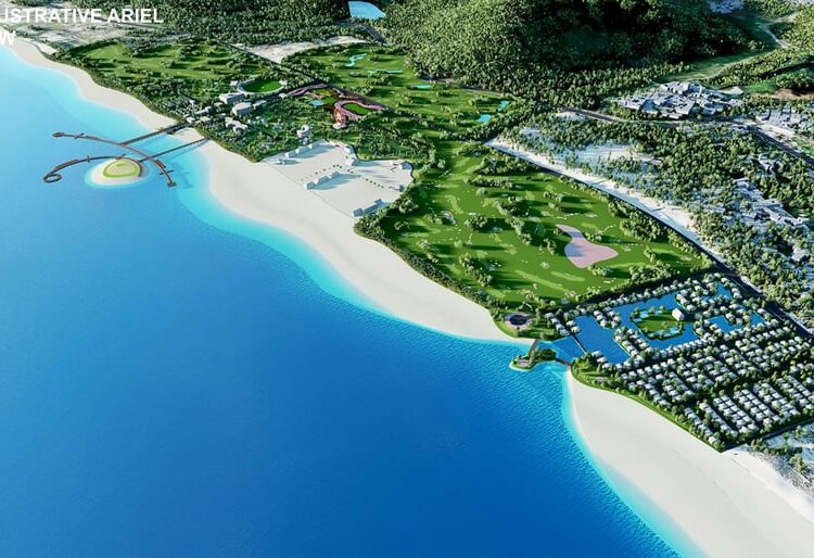 Illustration of the entertainment complex project invested by South Korean poducer Lee Soo-man in Gia Lai province, central Vietnam.