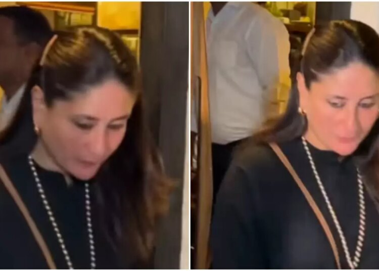 Kareena Kapoor looks pretty in her black outfit, waves to paparazzi outside a Mumbai restaurant- watch video