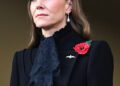 Kate paid a touching tribute to Princess Diana by wearing her Collingwood earrings, inherited from her late mother-in-law during the National Service of Remembrance