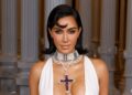 Kim Kardashian Stuns in Naked Dress as She Poses in Sheer Lace