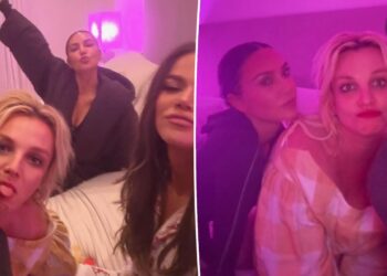 Kim Kardashian and Britney Spears cozy up in bed with Khloé