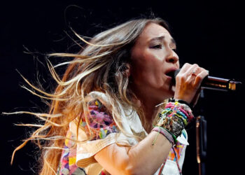Contemporary Christian music singer and songwriter Lauren Daigle performs at Bridgestone Arena in Nashville during her Kaleidoscope Concert Tour on April 6, 2024.