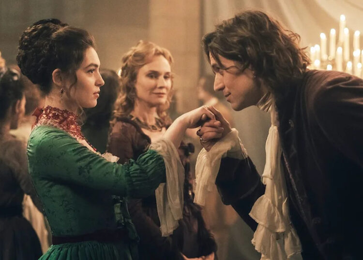 Caroline Dubois/HBO Anamaria Vartolomei, Diane Kruger and Lucas Bravo in 'The Seduction'