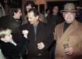 Macaulay Culkin clowns with his co-star Joe Pesci, right, in a pre-production party for the cast and crew in New York on Dec. 7, 1991.