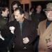 Macaulay Culkin clowns with his co-star Joe Pesci, right, in a pre-production party for the cast and crew in New York on Dec. 7, 1991.