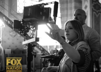 Francesca Scorsese on the set of <em>The Saints</em> (Courtesy Fox Nation)