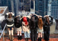 K-pop group AtHeart visited the Empire State Building.