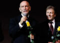 Actors John Malkovich and Sean Bean at premiere for The Yellow Tie, Bucharest 1 November 2025