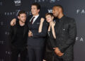 Jamie Bell, Miles Teller, Kate Mara, and Michael B. Jordan attend the New York premiere of "Fantastic Four" at Williamsburg Cinemas on Aug. 4, 2015.