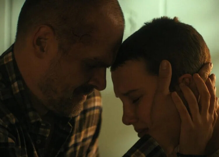 David Harbour and Millie Bobby Brown in 'Stranger Things' Season 4