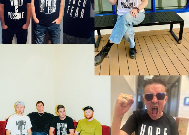 Music Declares Emergency launch new ‘Hope Over Fear’ t-shirt campaign with IDLES, Yard Act, Enter Shikari, Maisie Peters, jasmine 4.t and Music Venue Trust