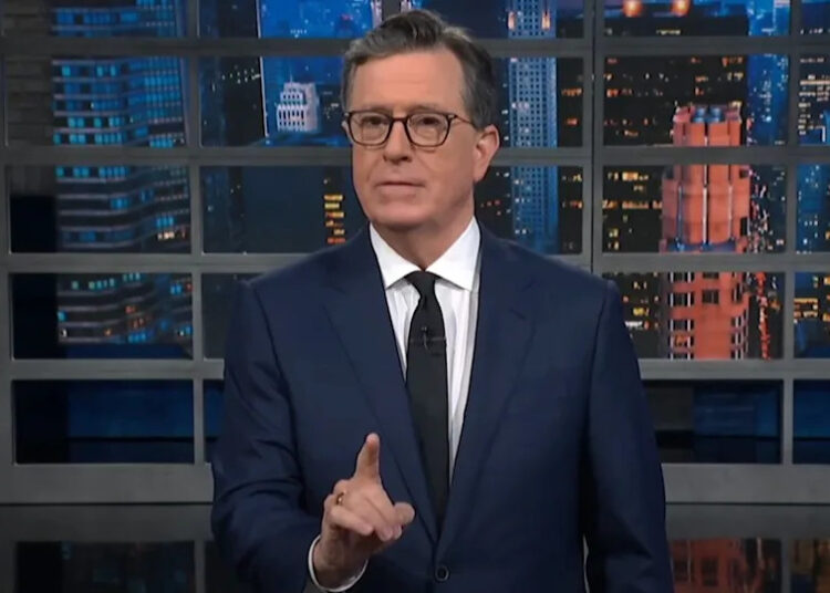 Stephen Colbert gives his opening monologue on The Late Show.