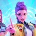 Three animated women raise their index fingers
