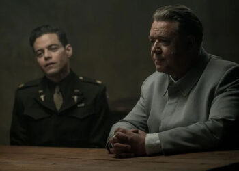 Rami Malek, left, and Russell Crowe star in "Nuremberg."