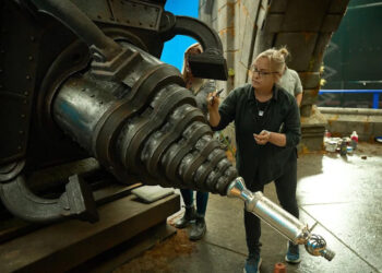 Deverell on the set of Frankenstein. The Canadian production designer has received much recognition for her work, including an Academy Award nomination for production design on del Toro's previous film Nightmare Alley.