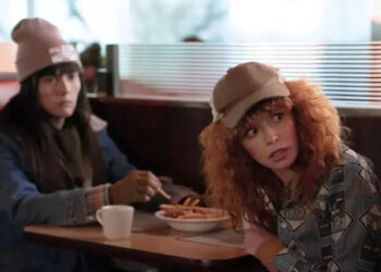 poker face image of charlie cale looking shocked at a diner