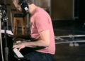 bon iver salmon color t-shirt