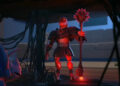 Reptillus about to shut off a video game in Toy Story Time Forgot