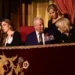 PA Media Prince George, Princess Catherine, King Charles and Queen Camilla are pictured sat in the front row of a royal box.