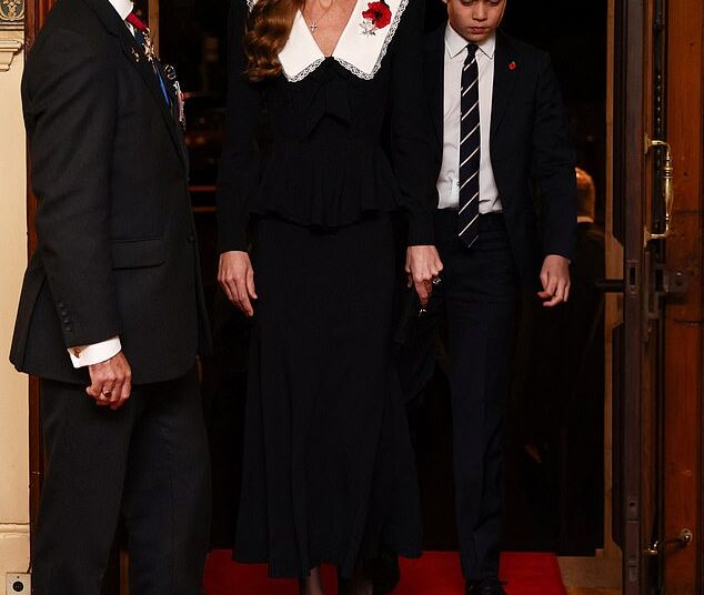 The Princess of Wales arrives at the Royal Albert Hall with her son Prince George